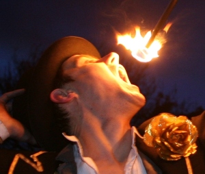 Fire eater and jesters: - meet and greet entertainers - walkabout artists (e.g. photo opportunity artists for the end of the meal) - fire show